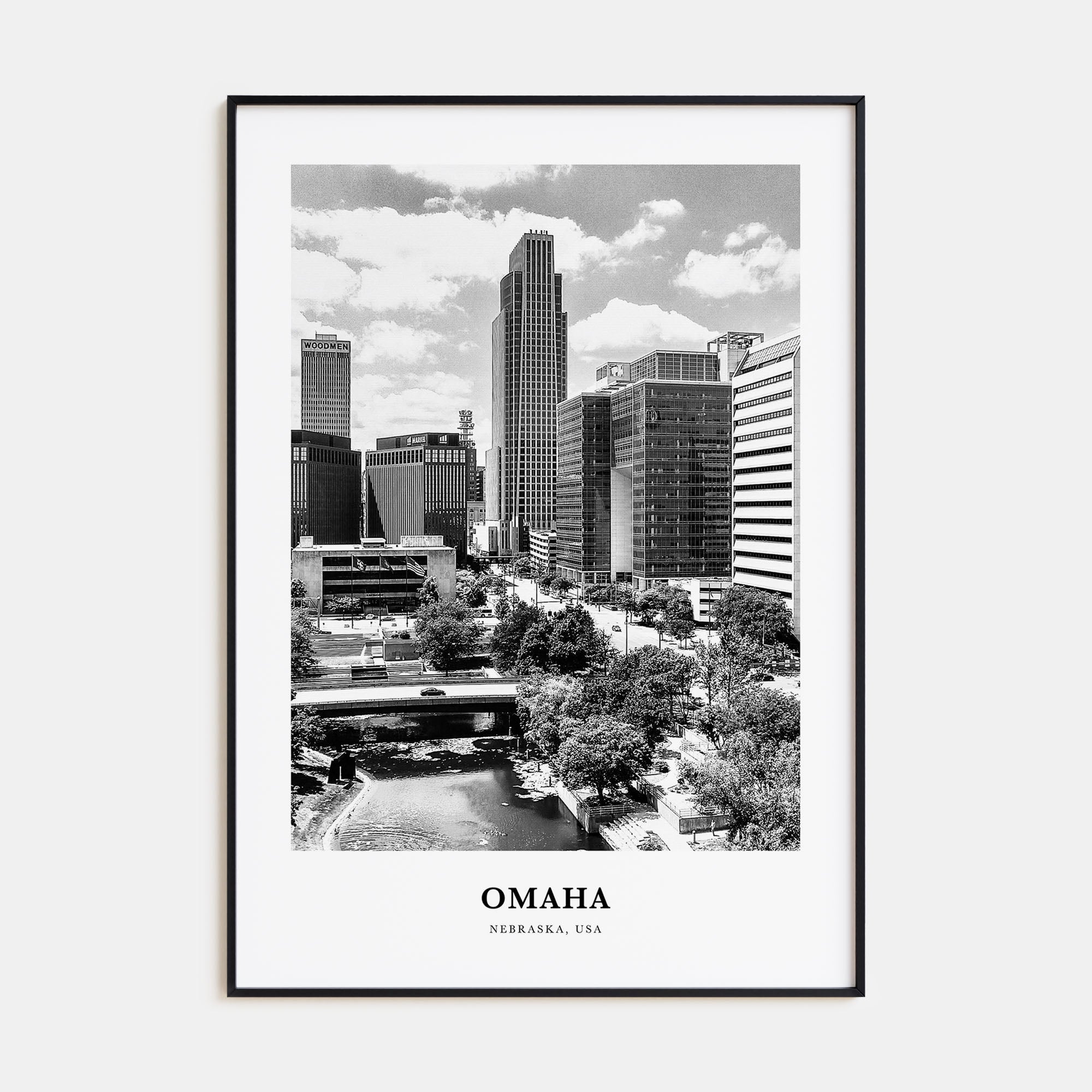 Omaha Portrait B&W No 2 Poster