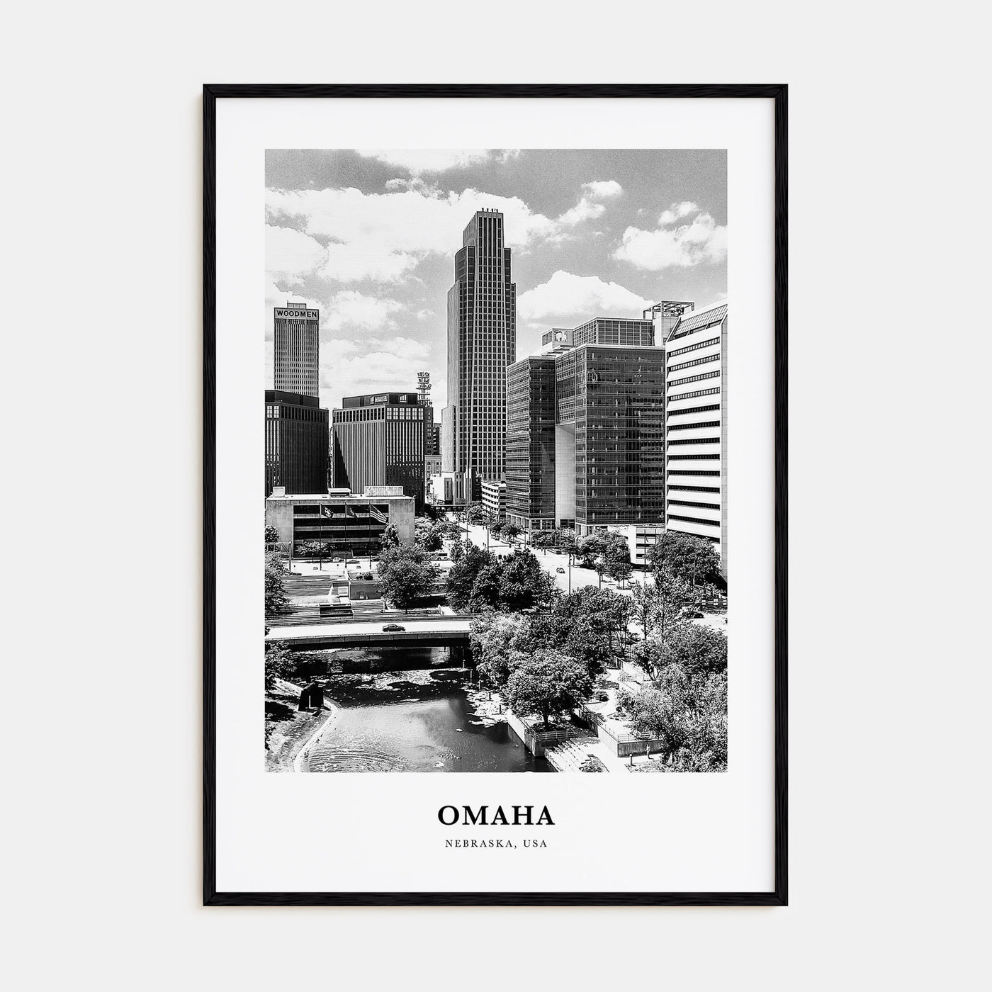 Omaha Portrait B&W No 2 Poster