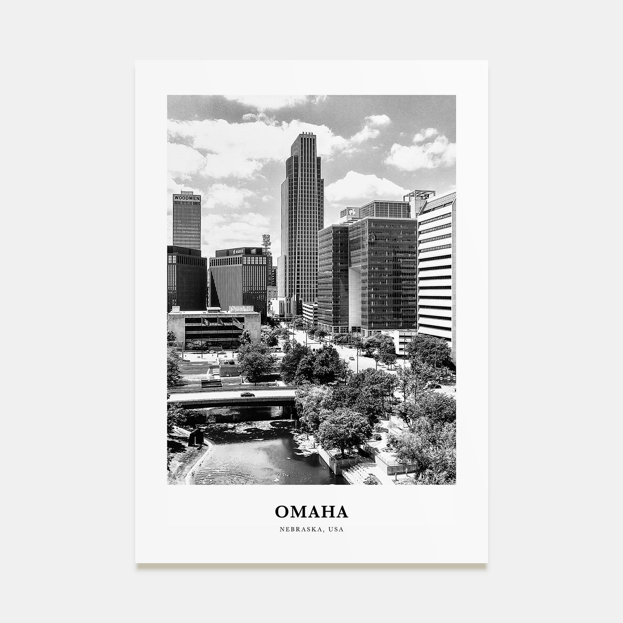 Omaha Portrait B&W No 2 Poster