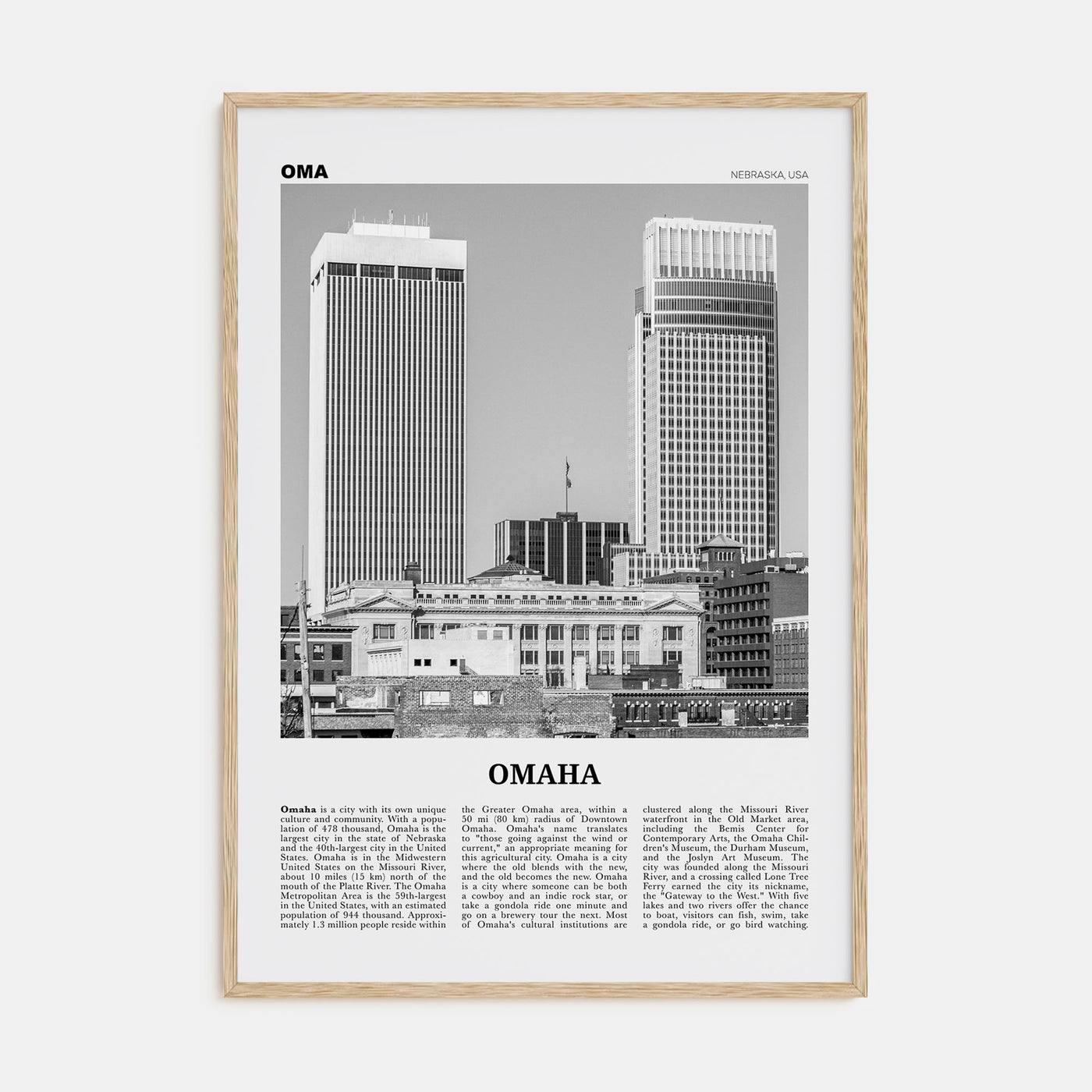 Omaha Travel B&W No 2 Poster