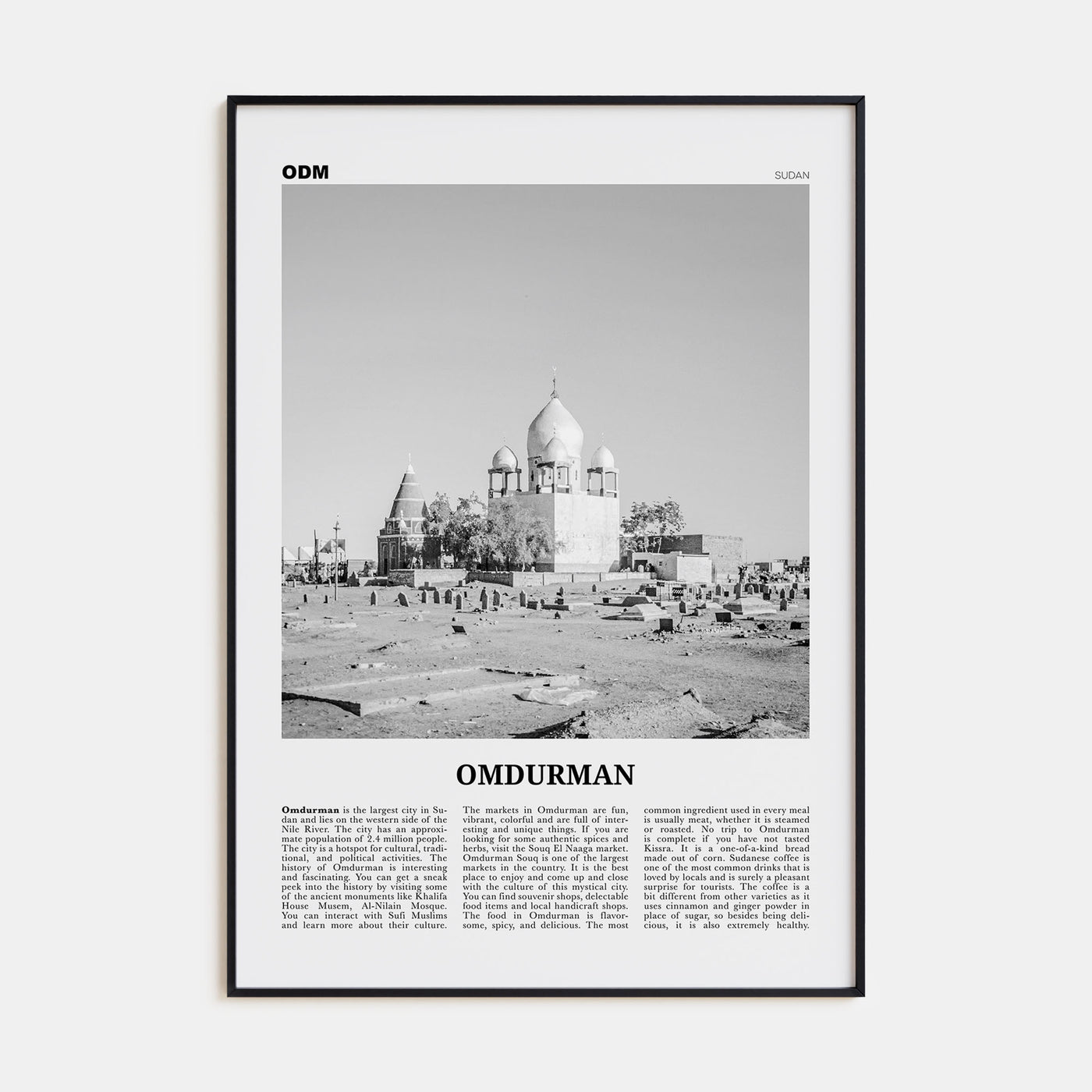 Omdurman Travel B&W Poster