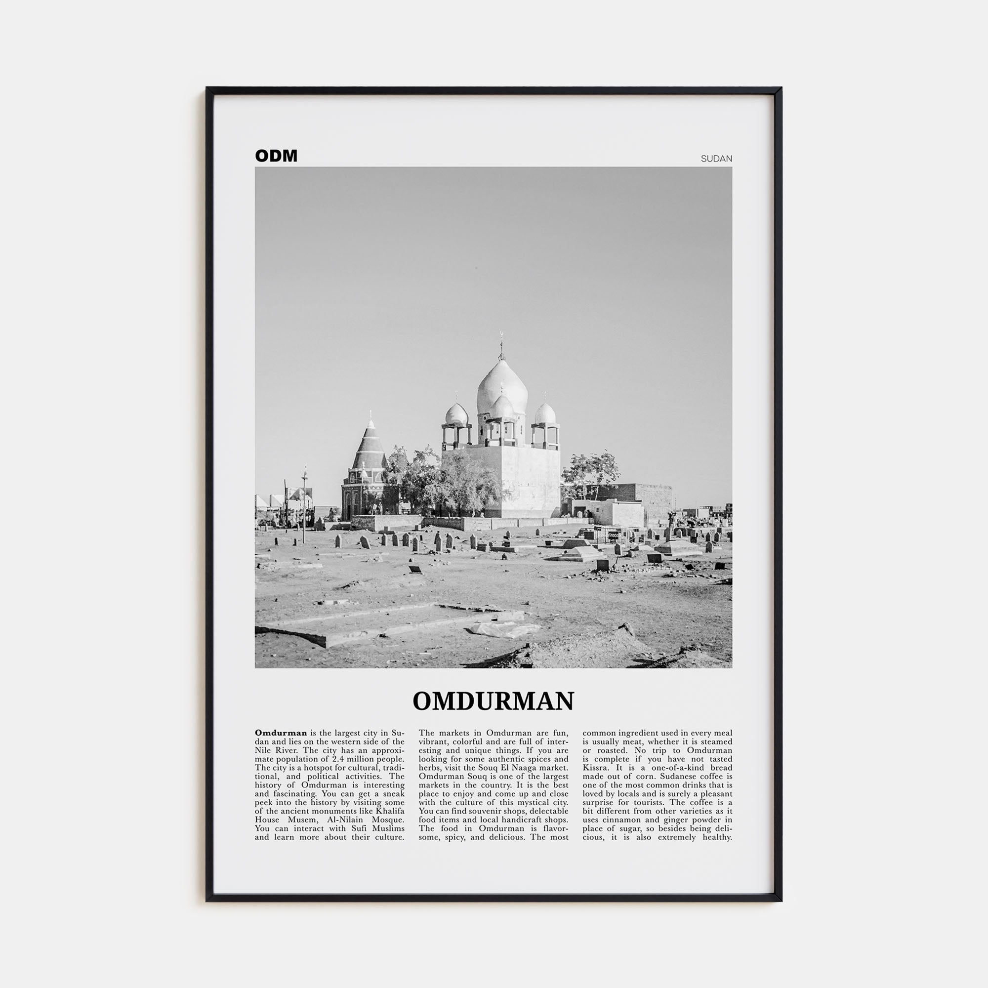 Omdurman Travel B&W Poster