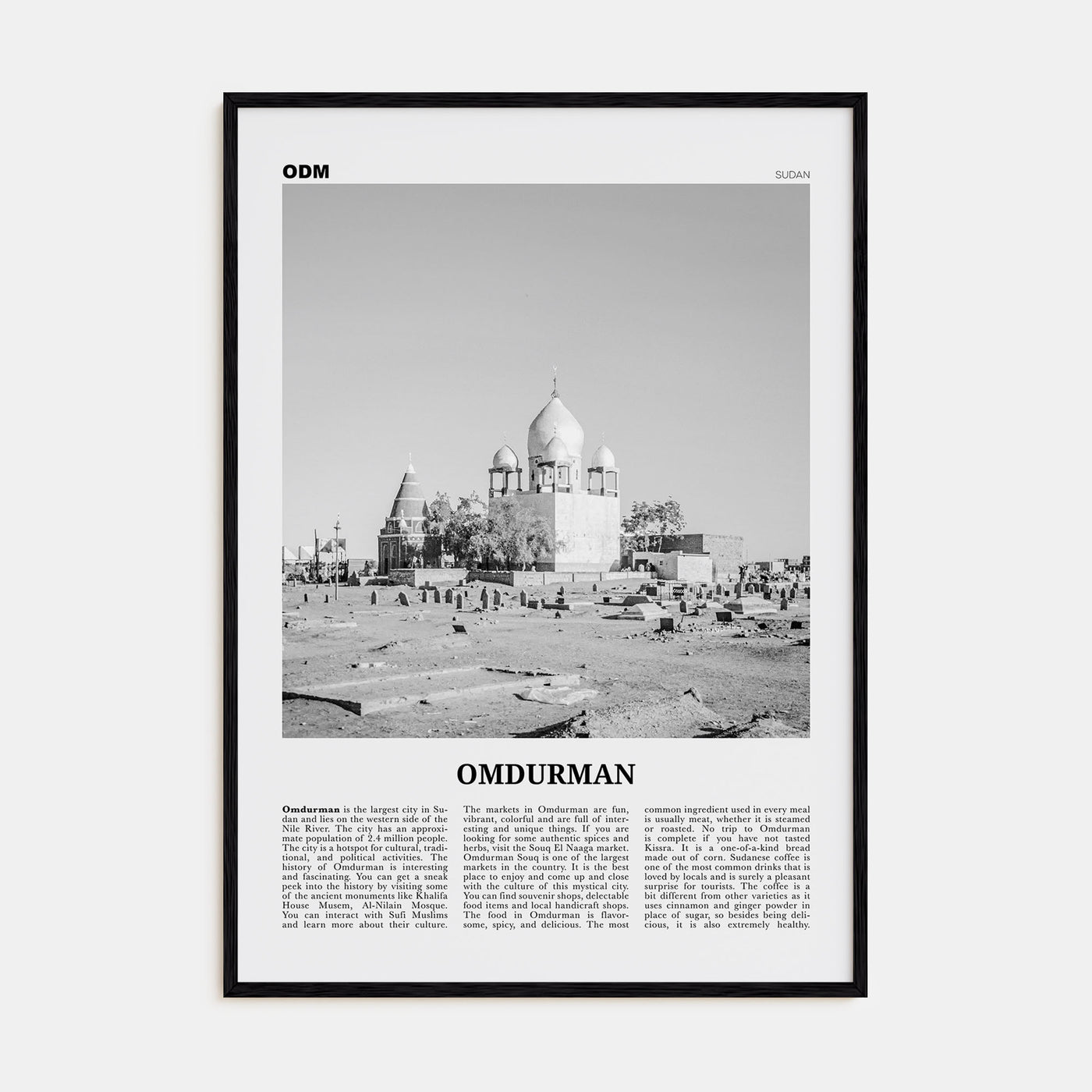 Omdurman Travel B&W Poster