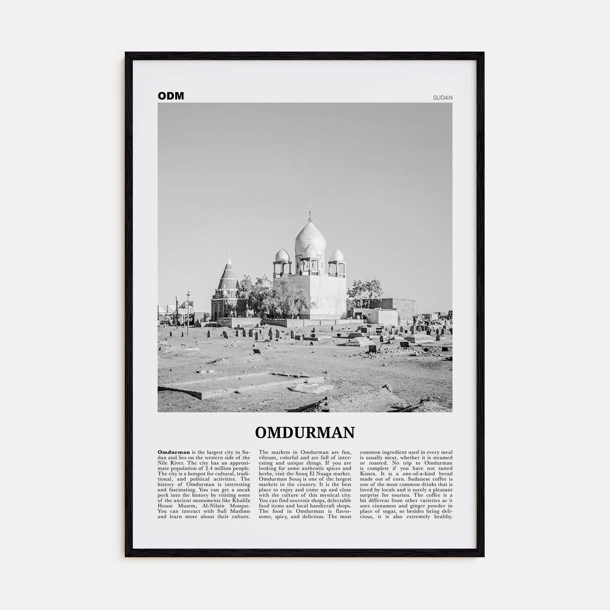 Omdurman Travel B&W Poster