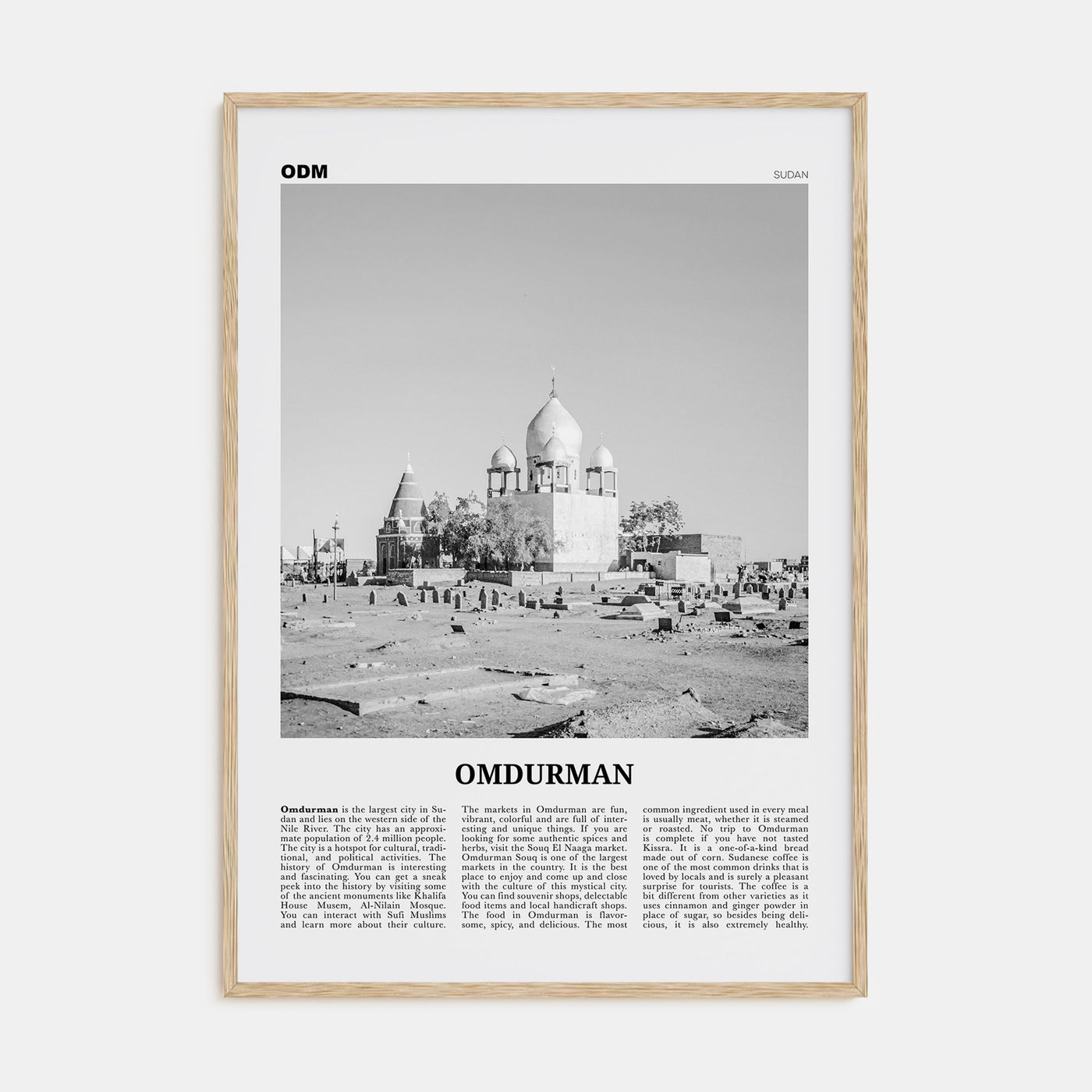 Omdurman Travel B&W Poster