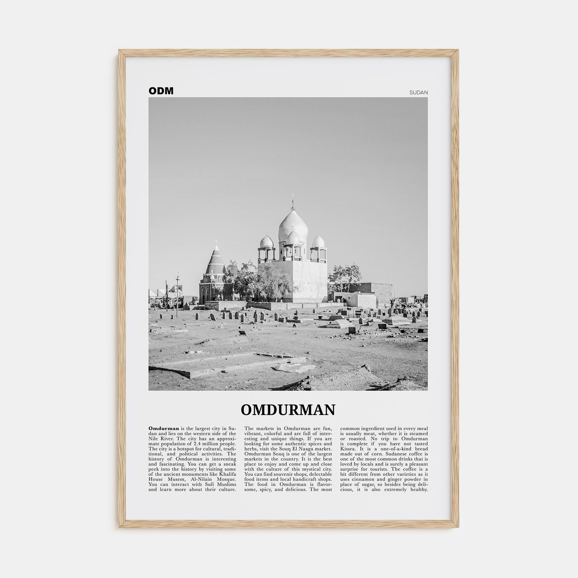 Omdurman Travel B&W Poster
