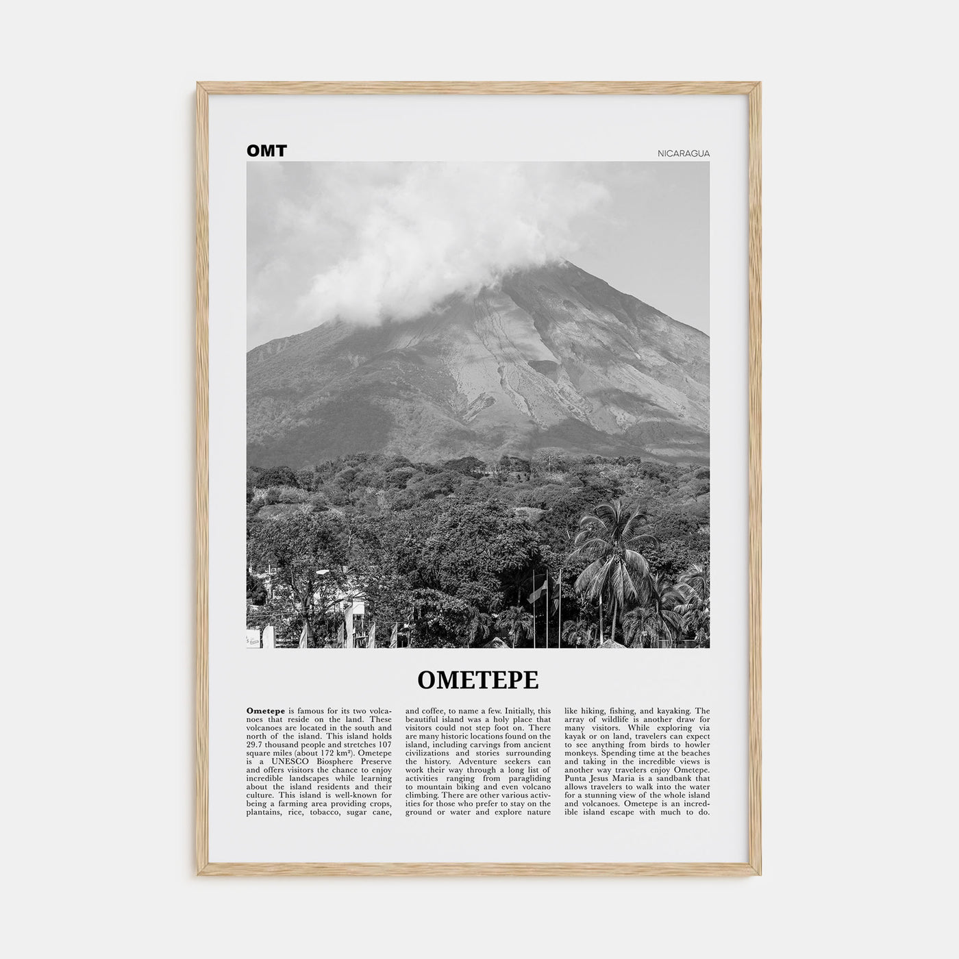 Ometepe Travel B&W Poster