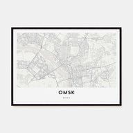 Omsk Map Landscape Poster