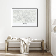 Omsk Map Landscape Poster