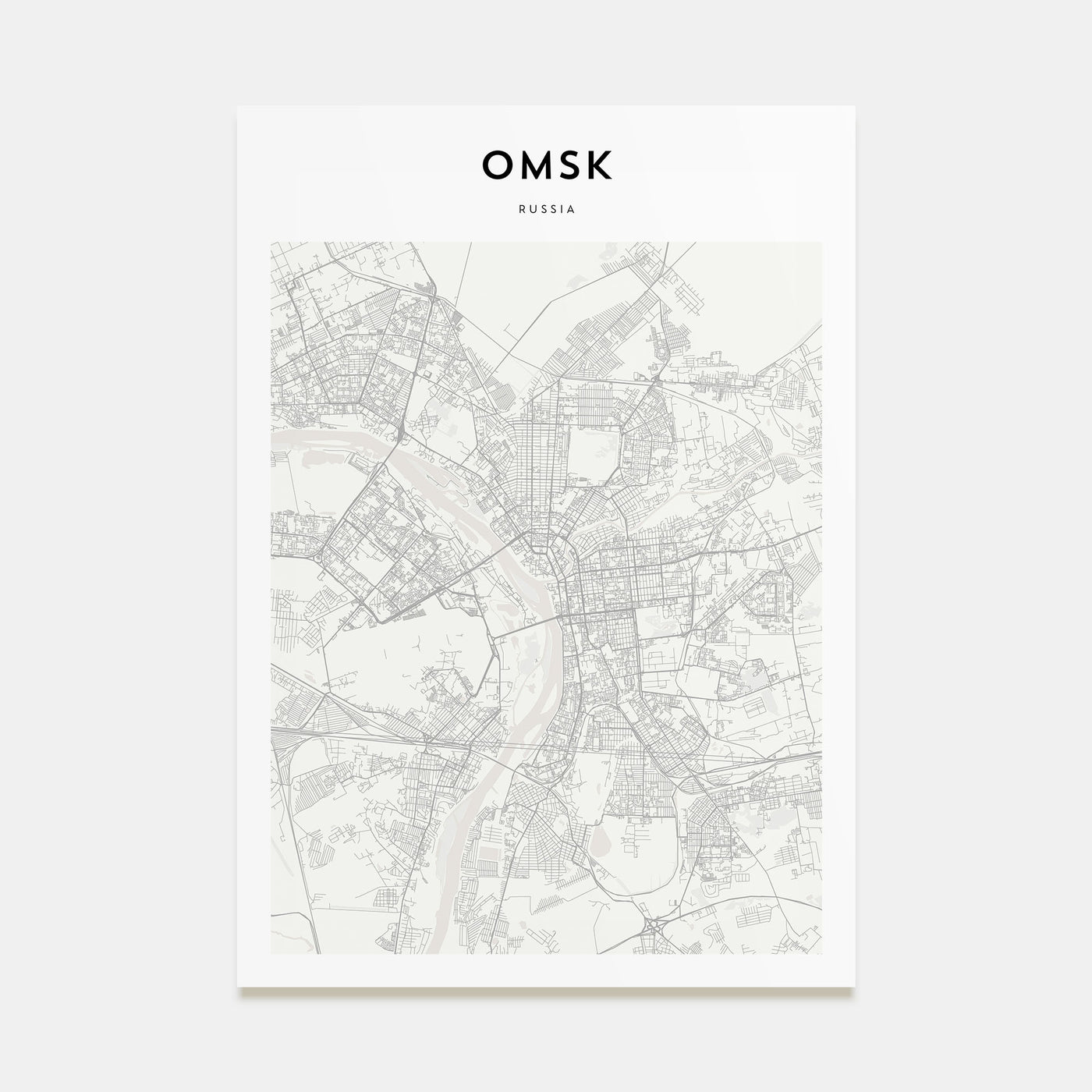 Omsk Map Portrait Poster