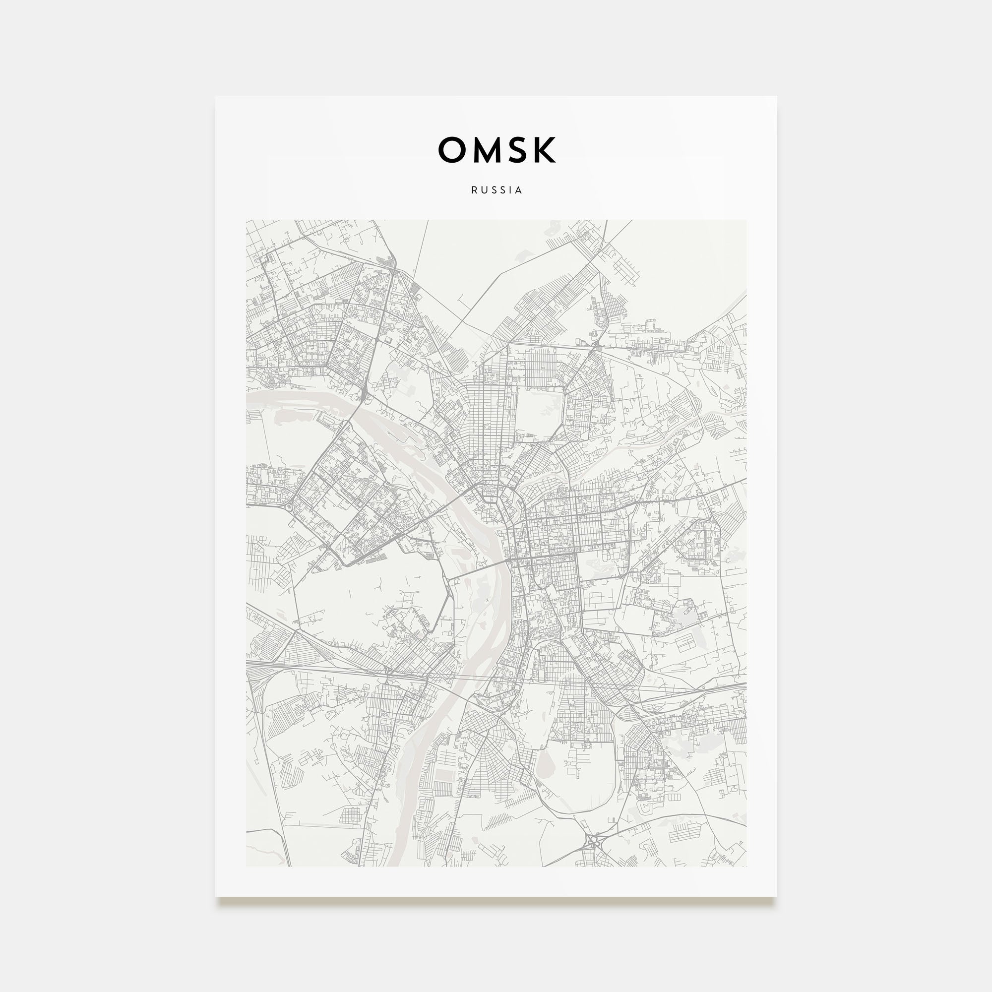 Omsk Map Portrait Poster