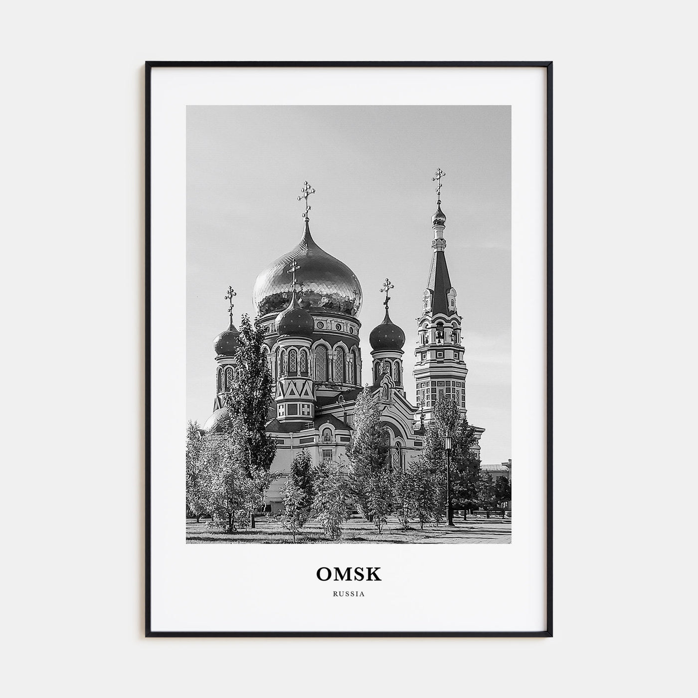 Omsk Portrait B&W Poster