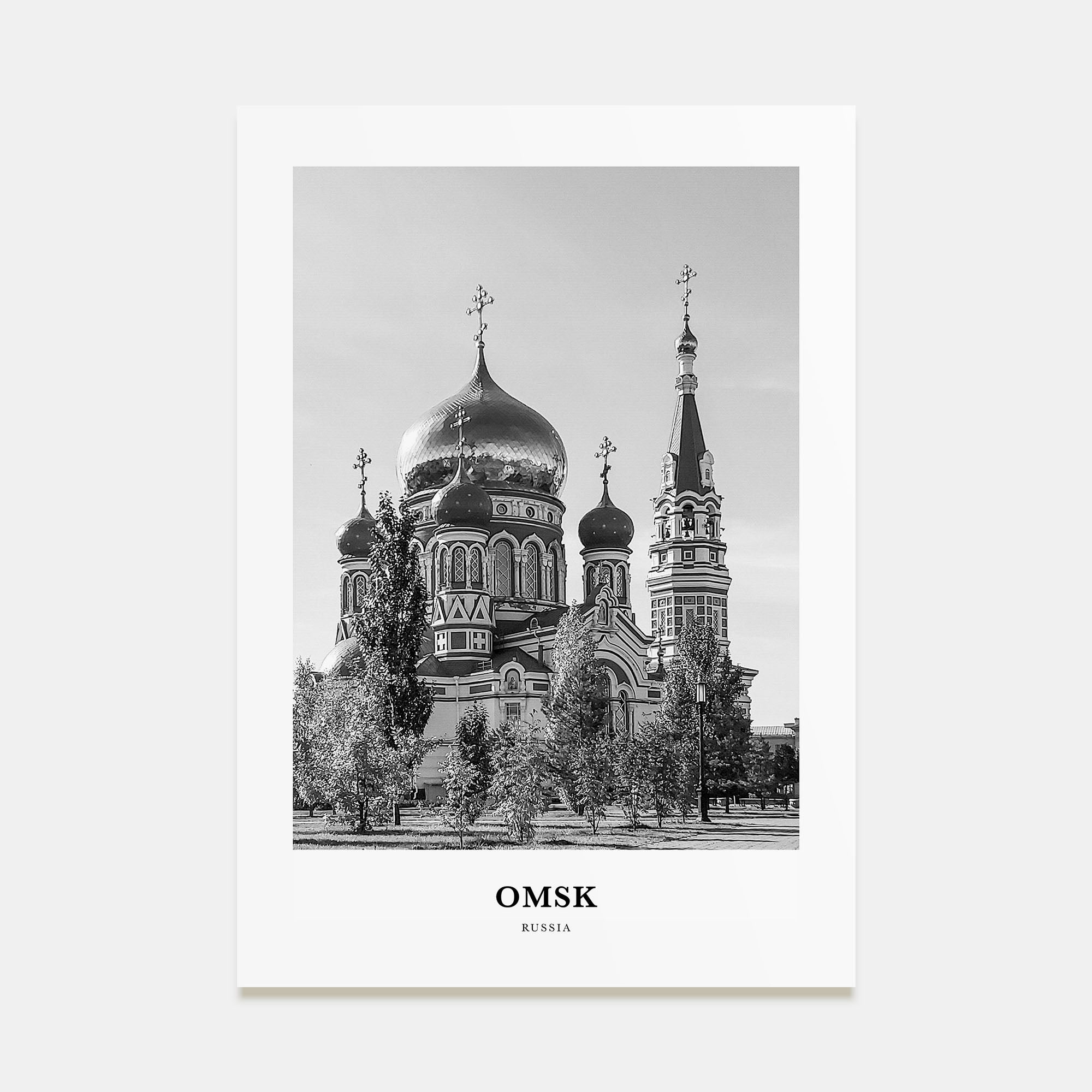 Omsk Portrait B&W Poster