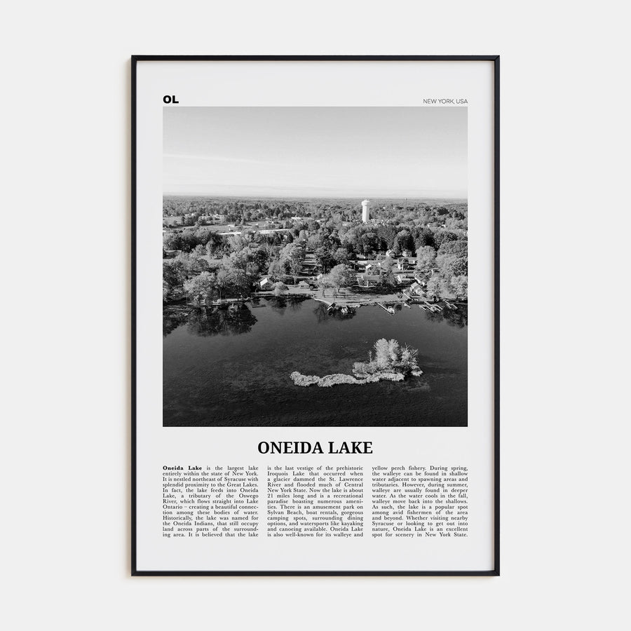 Oneida Lake Travel B&W Poster