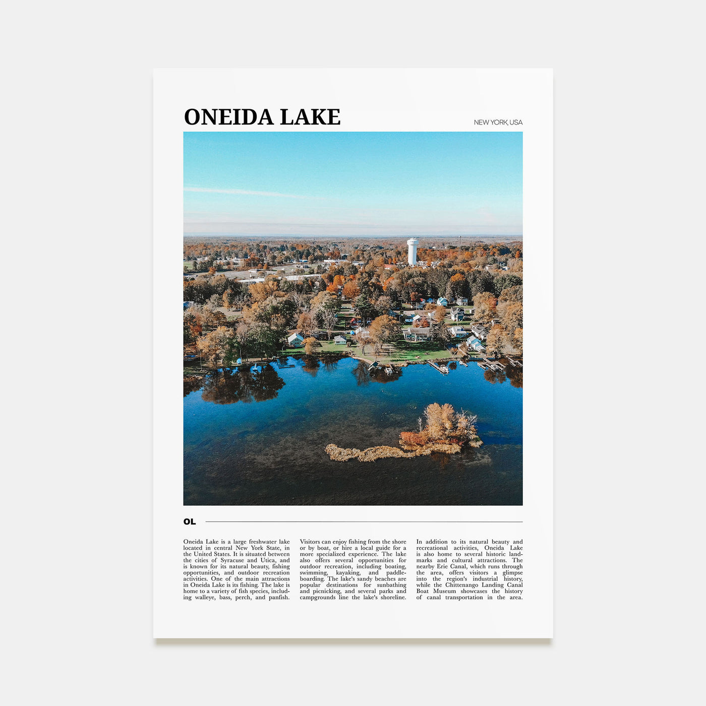 Oneida Lake Travel Color Poster