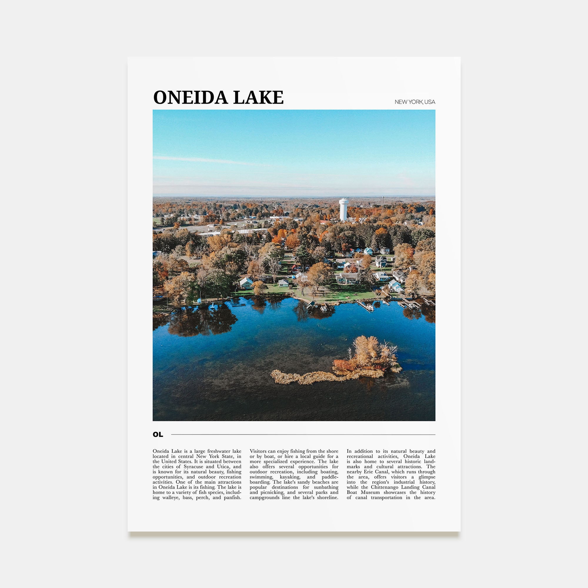 Oneida Lake Travel Color Poster