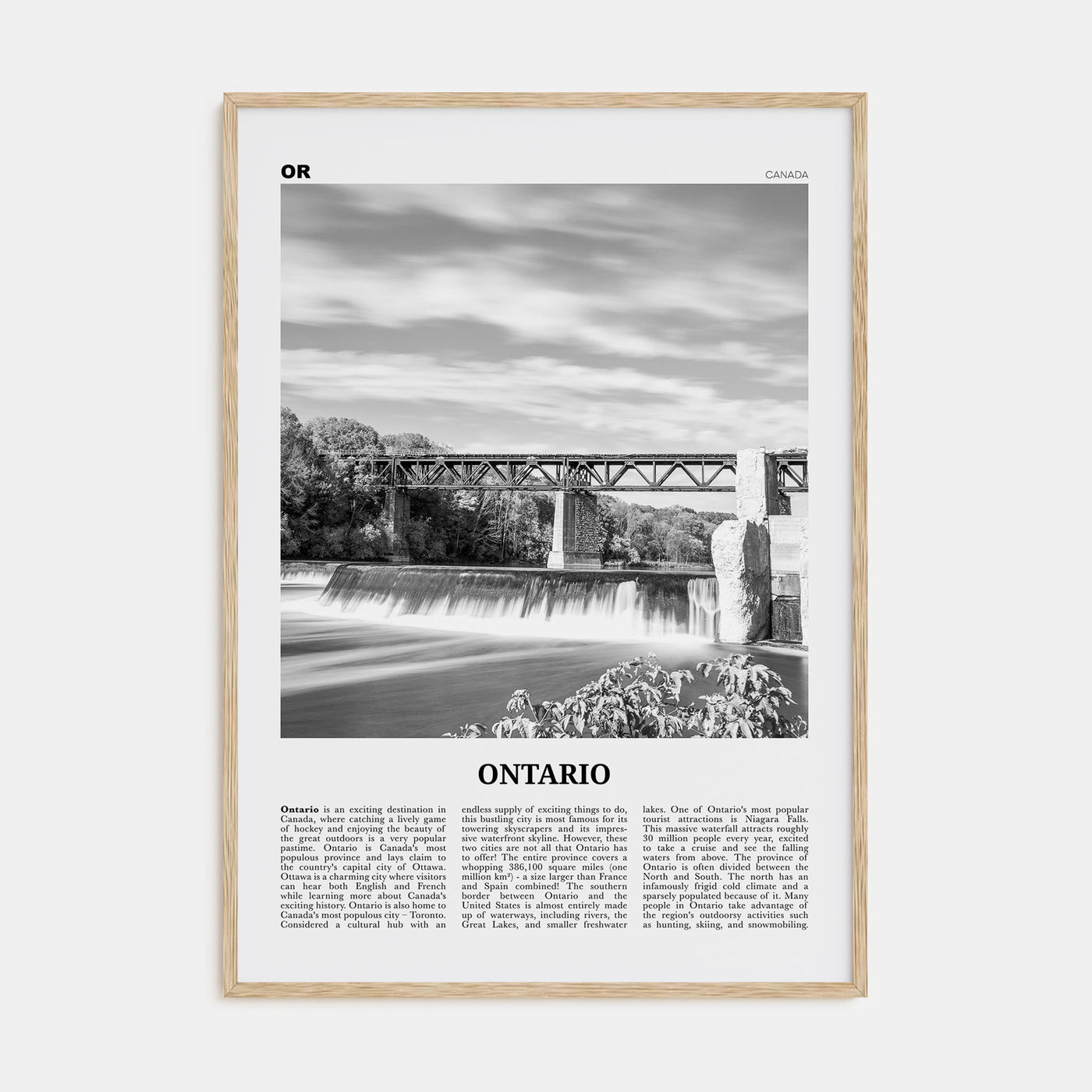 Ontario Travel B&W Poster