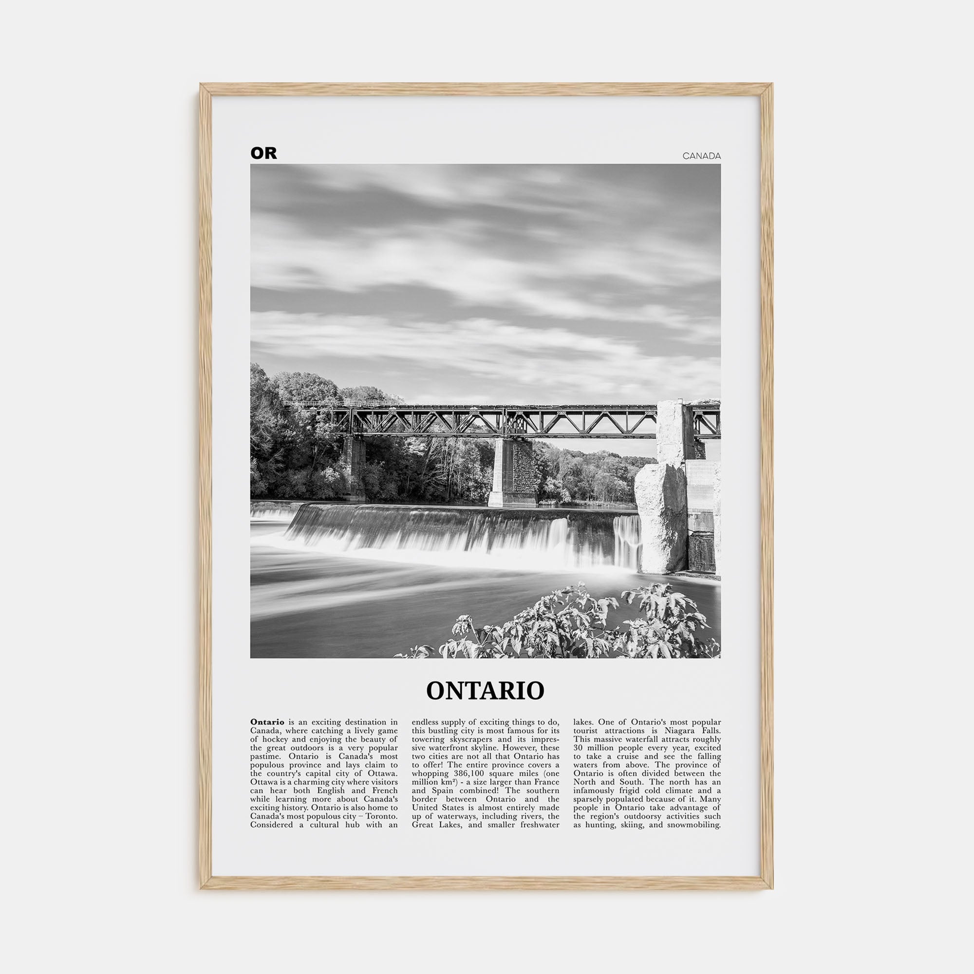 Ontario Travel B&W Poster