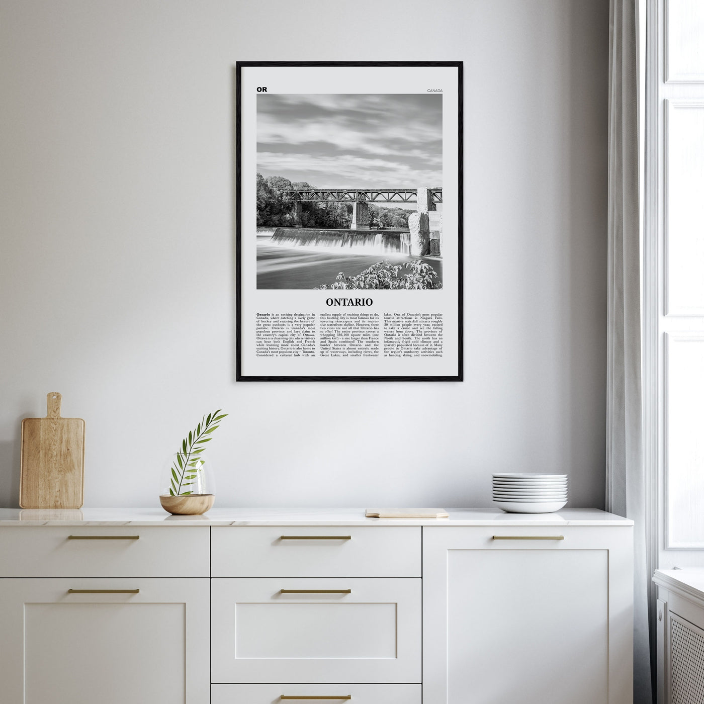 Ontario Travel B&W Poster