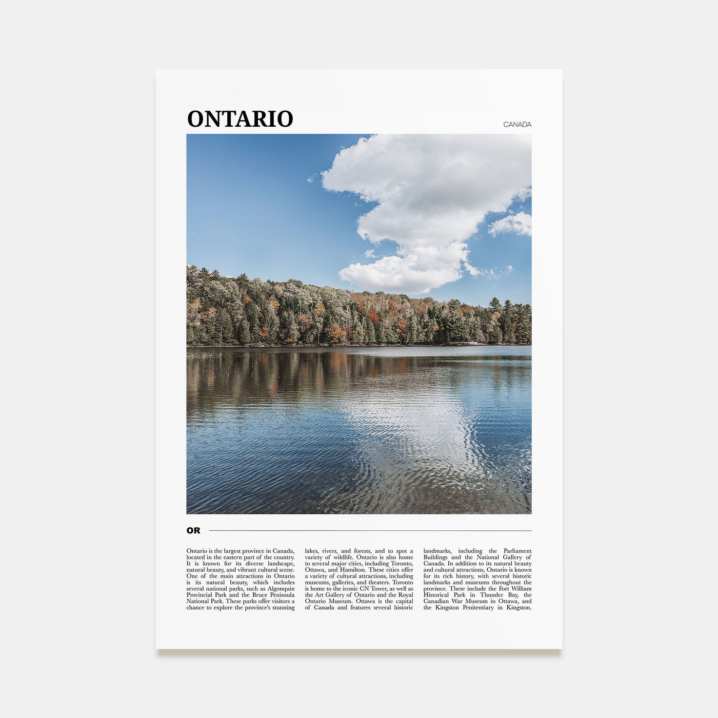 Ontario Travel Color Poster