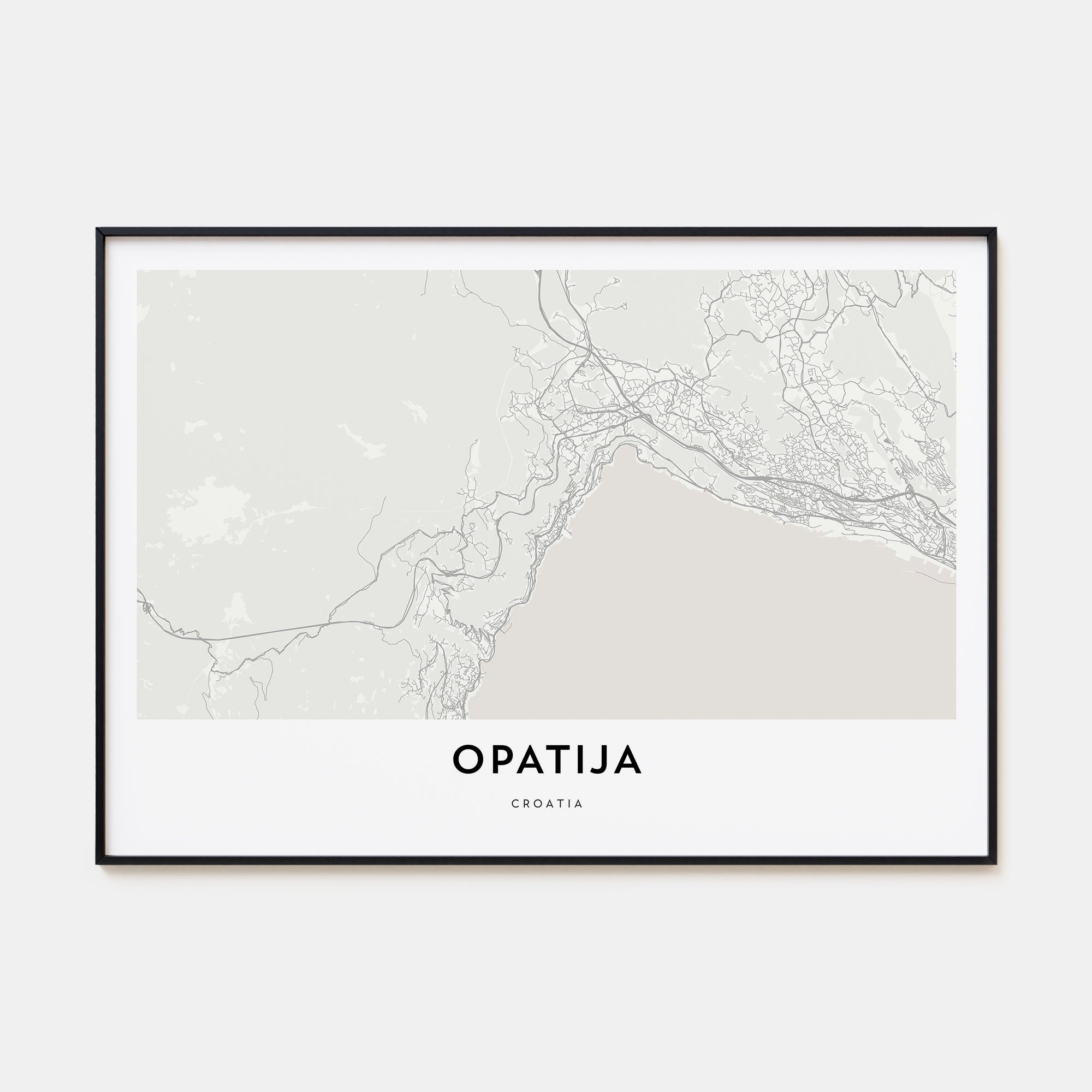Opatija Map Landscape Poster