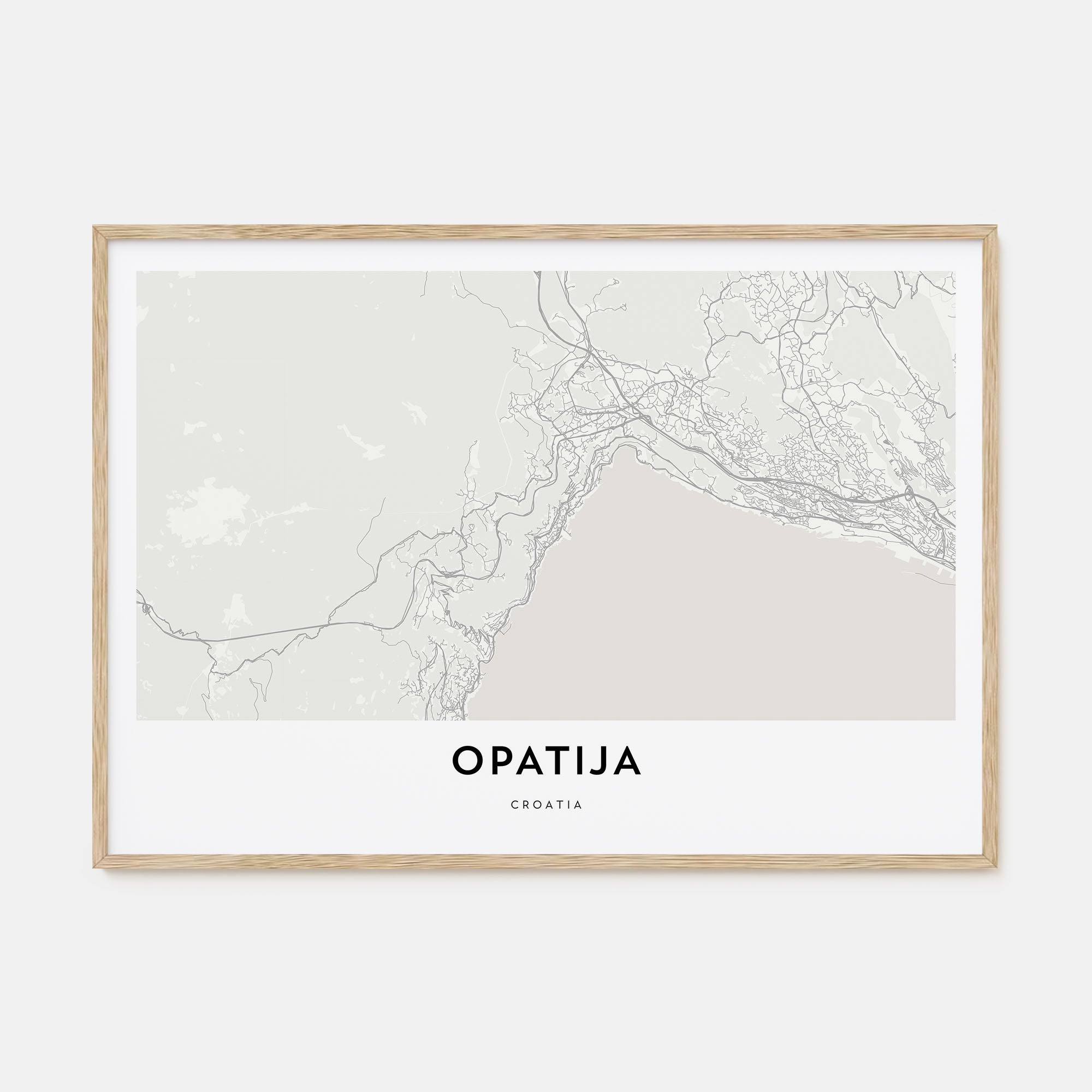 Opatija Map Landscape Poster