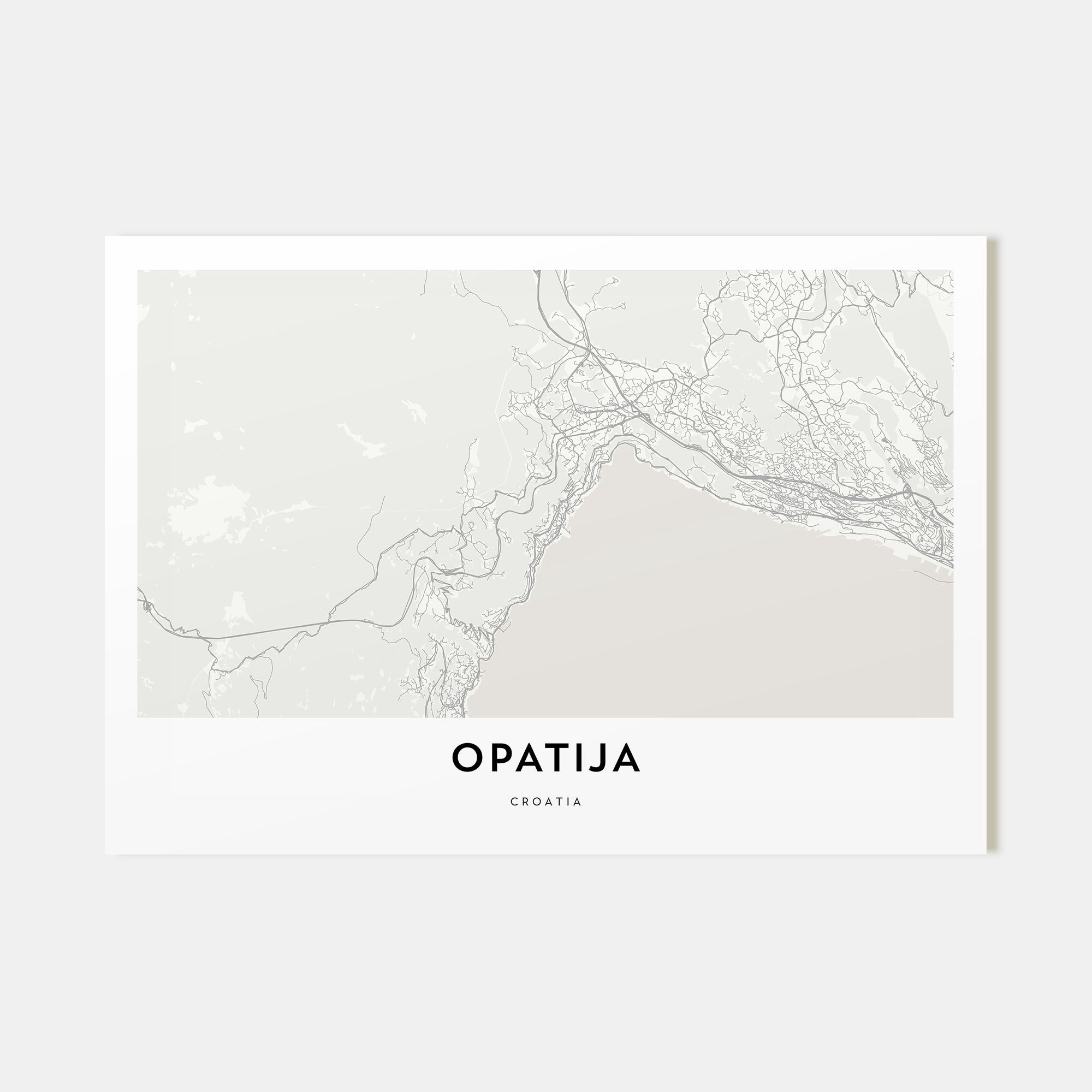 Opatija Map Landscape Poster