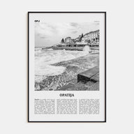Opatija Travel B&W Poster