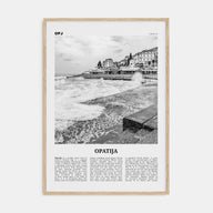 Opatija Travel B&W Poster
