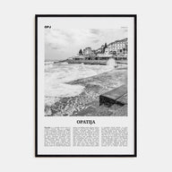 Opatija Travel B&W Poster