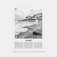 Opatija Travel B&W Poster