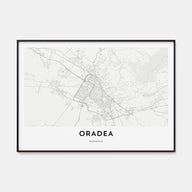 Oradea Map Landscape Poster