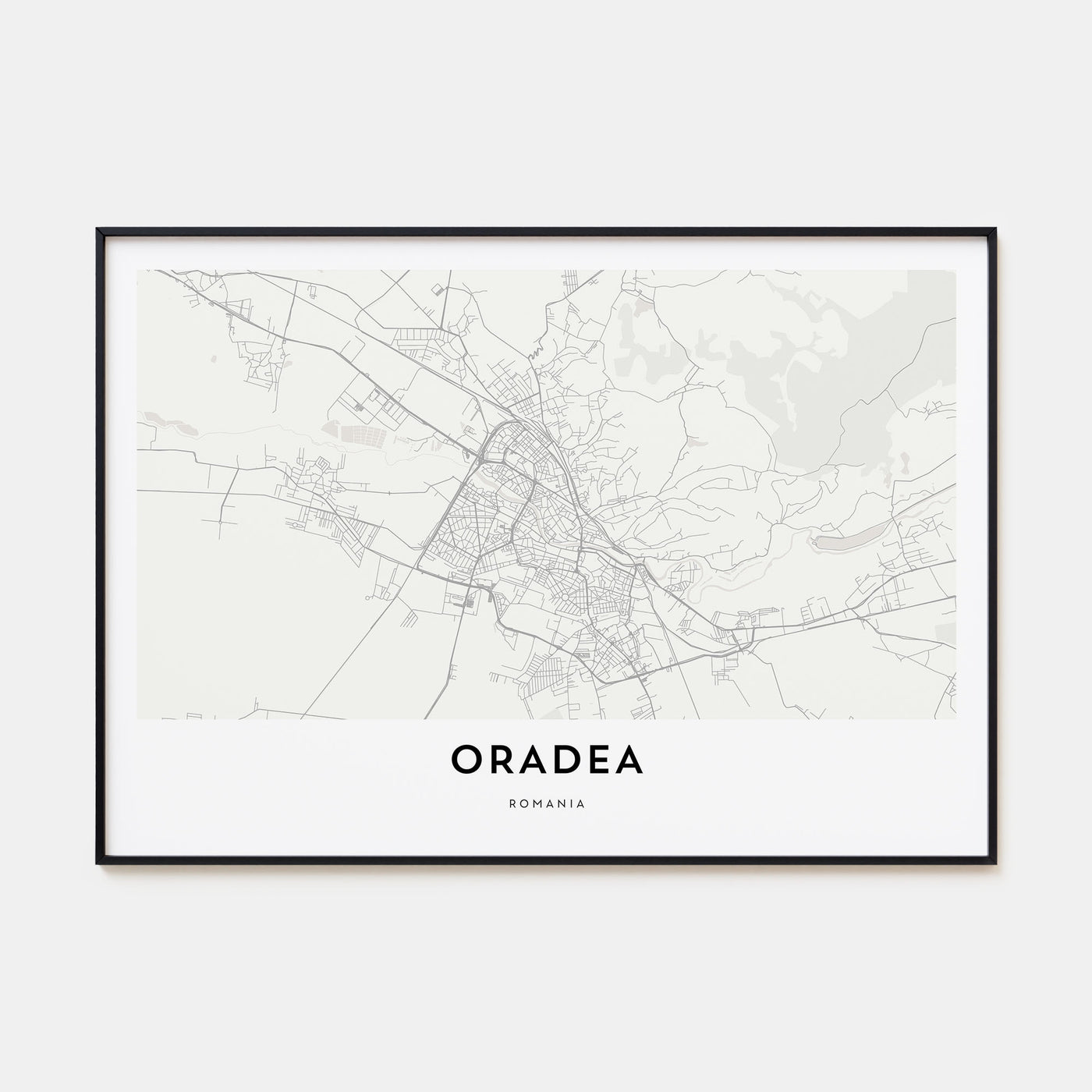 Oradea Map Landscape Poster