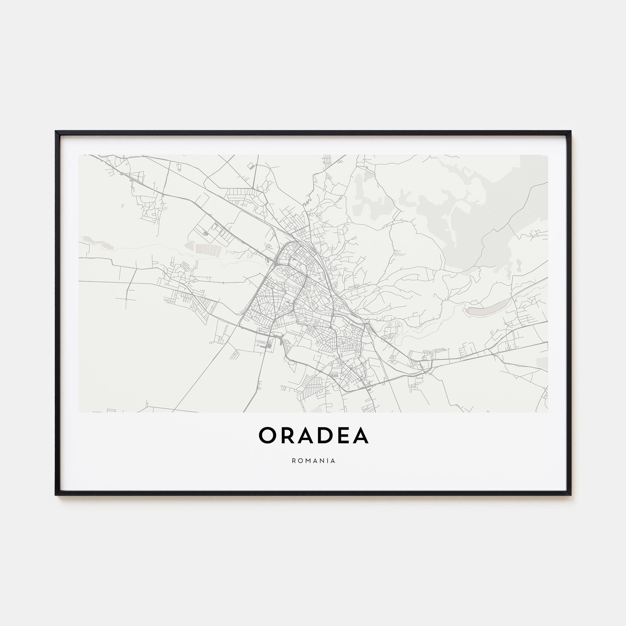 Oradea Map Landscape Poster