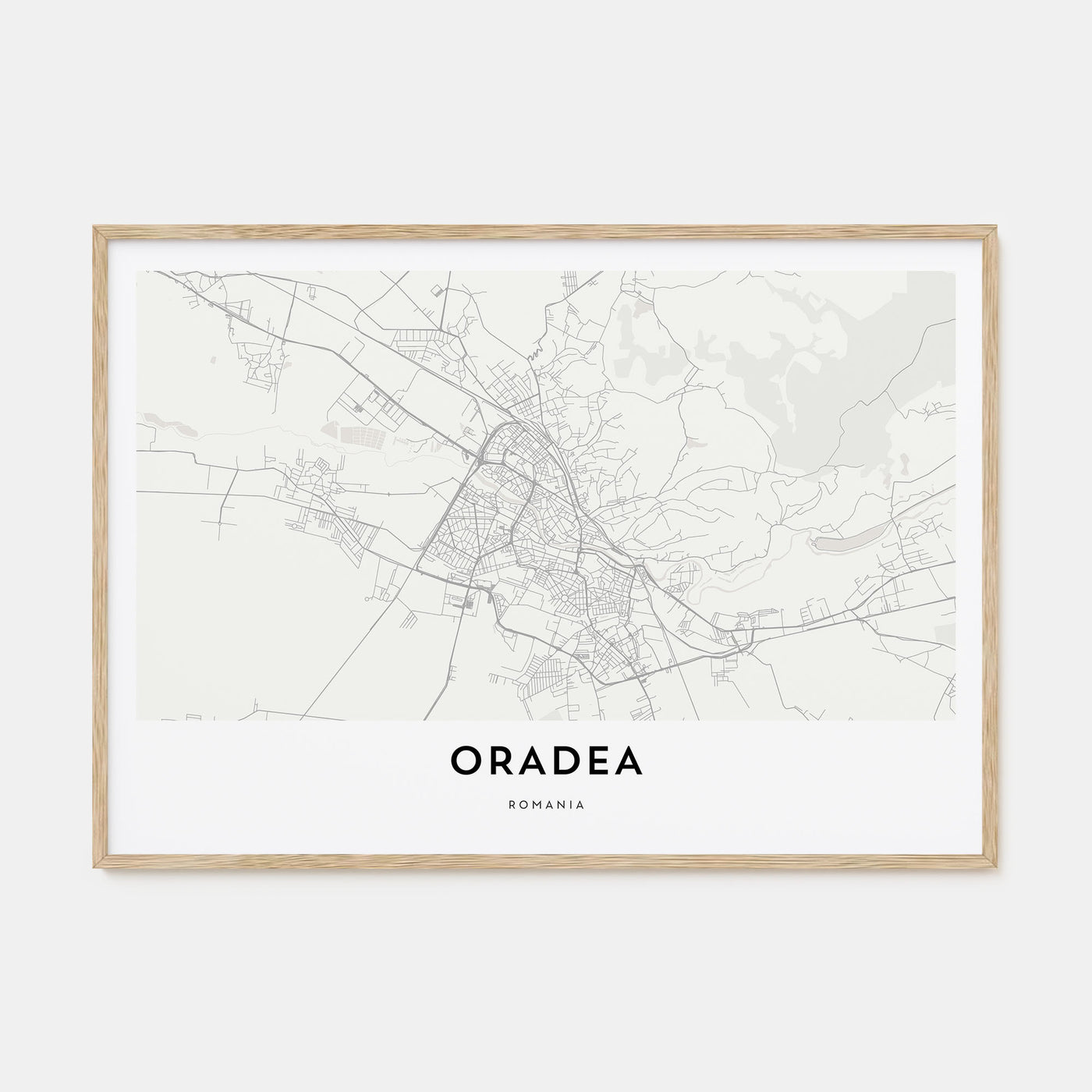 Oradea Map Landscape Poster