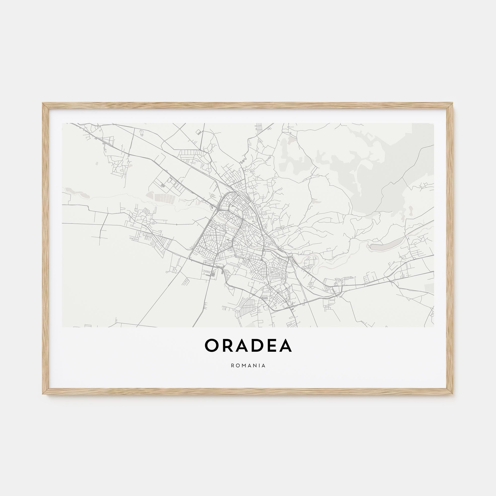Oradea Map Landscape Poster