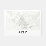 Oradea Map Landscape Poster