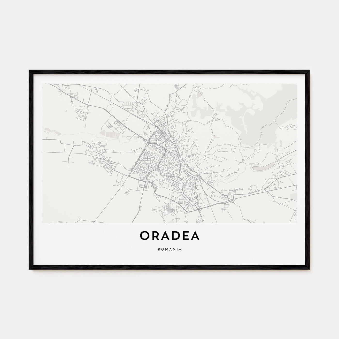 Oradea Map Landscape Poster