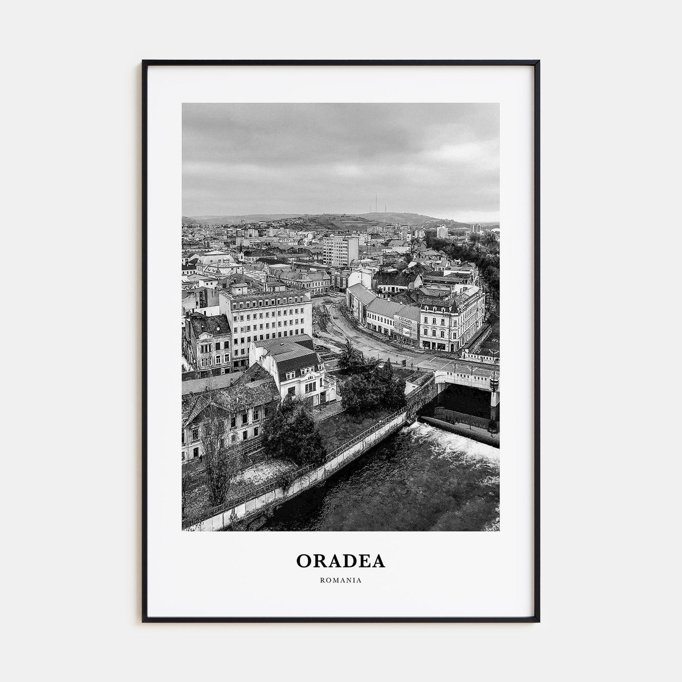 Oradea Portrait B&W Poster