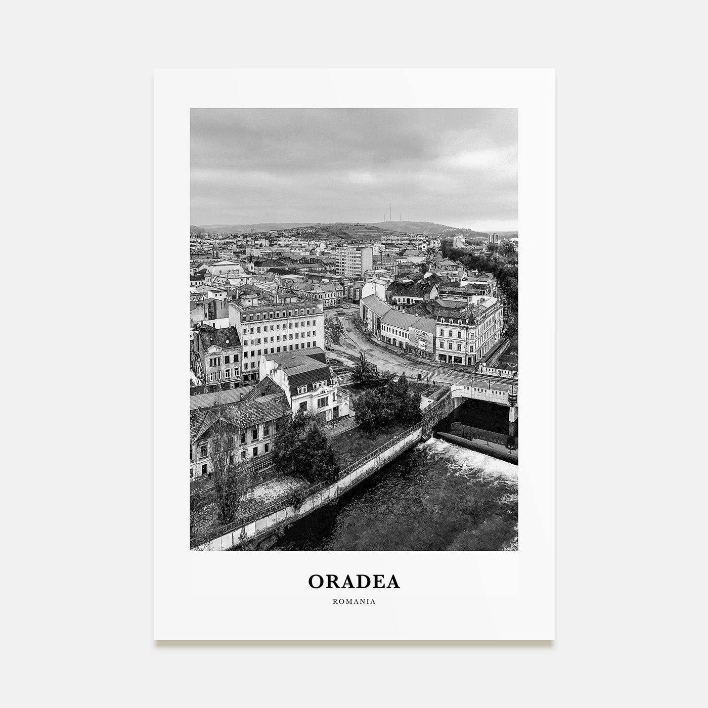 Oradea Portrait B&W Poster
