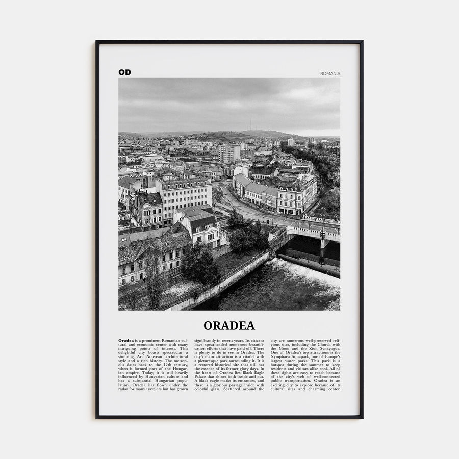 Oradea Travel B&W Poster