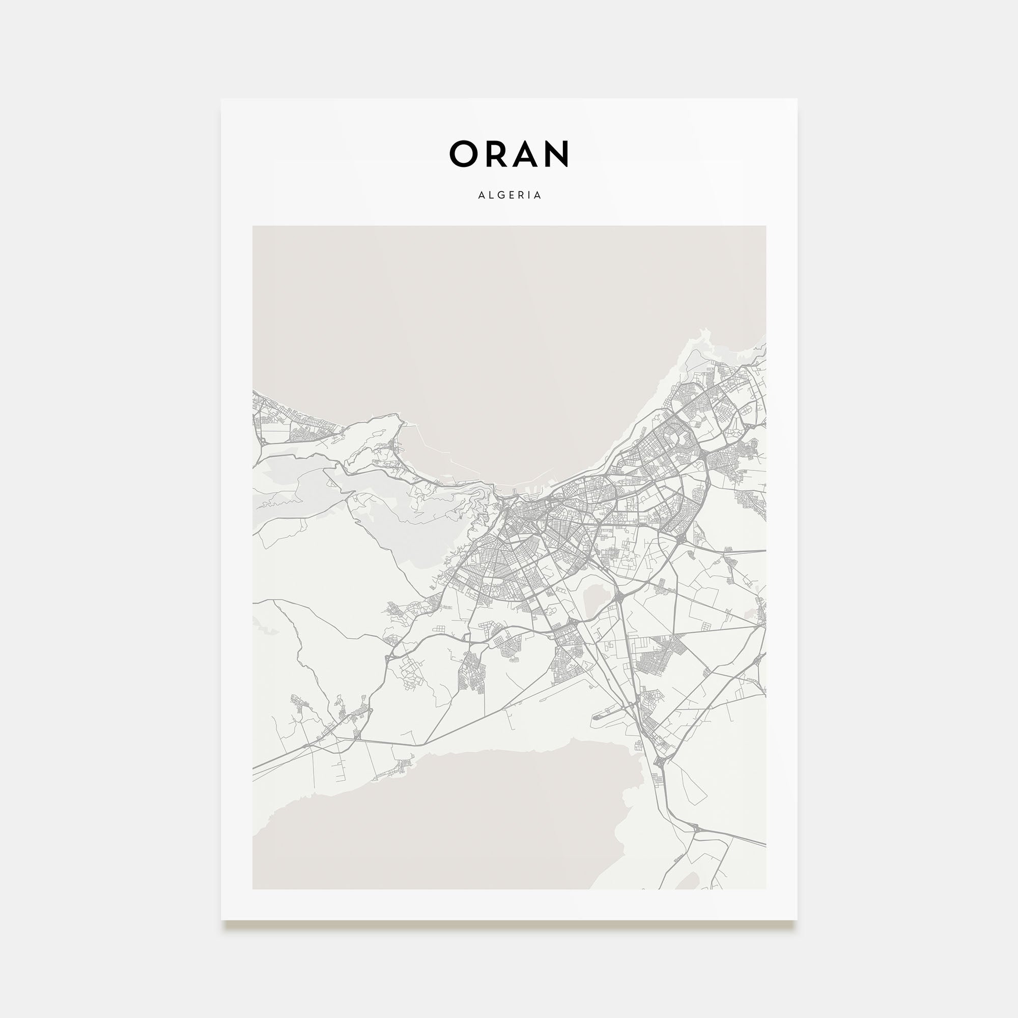 Oran Map Portrait Poster