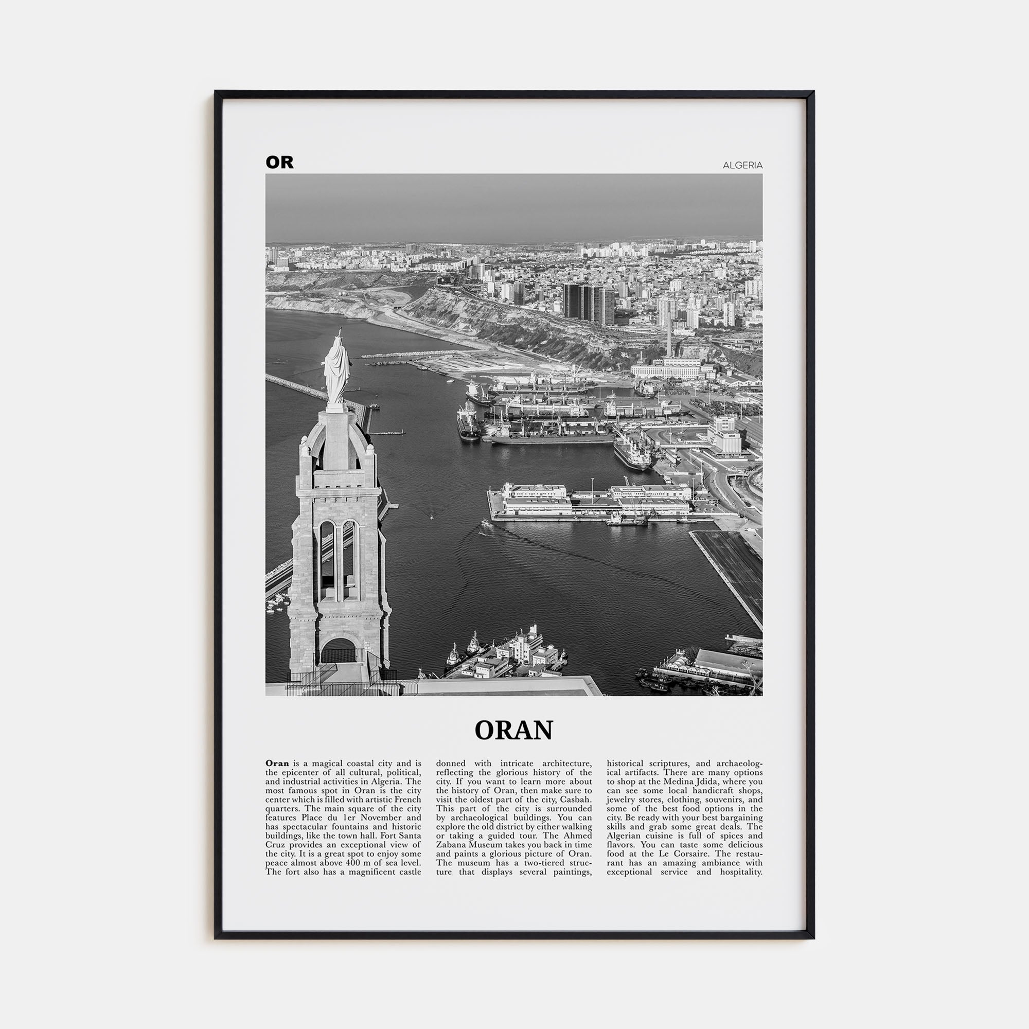 Oran Travel B&W Poster