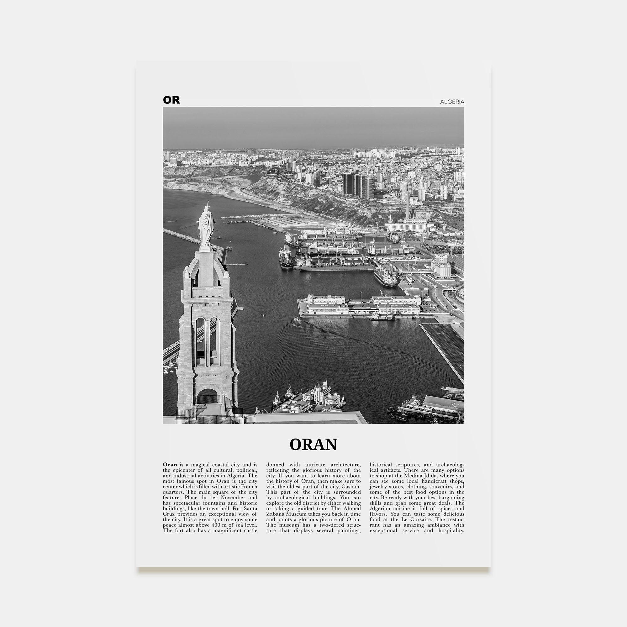 Oran Travel B&W Poster