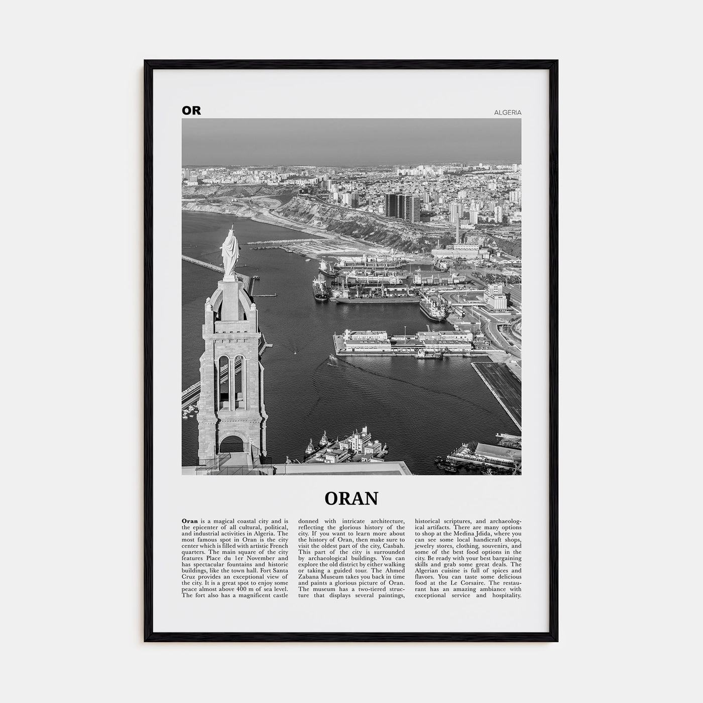 Oran Travel B&W Poster