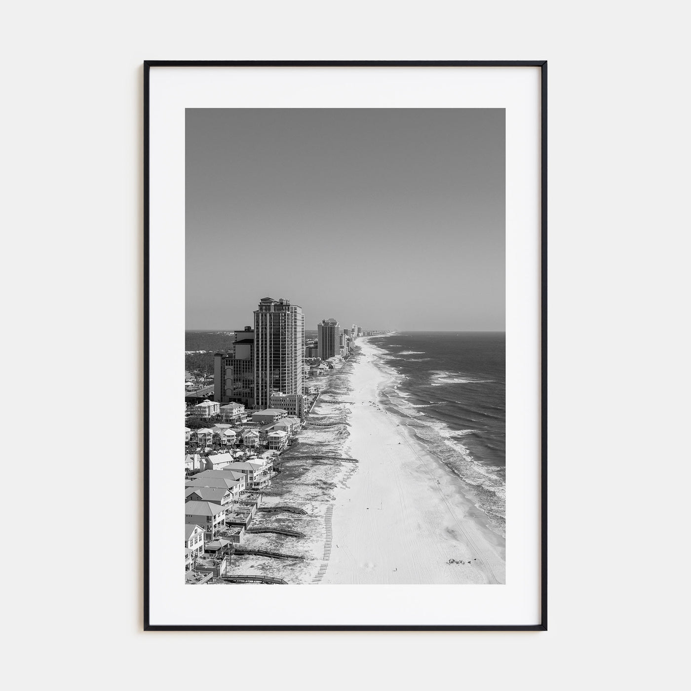 Orange Beach Photo B&W Poster