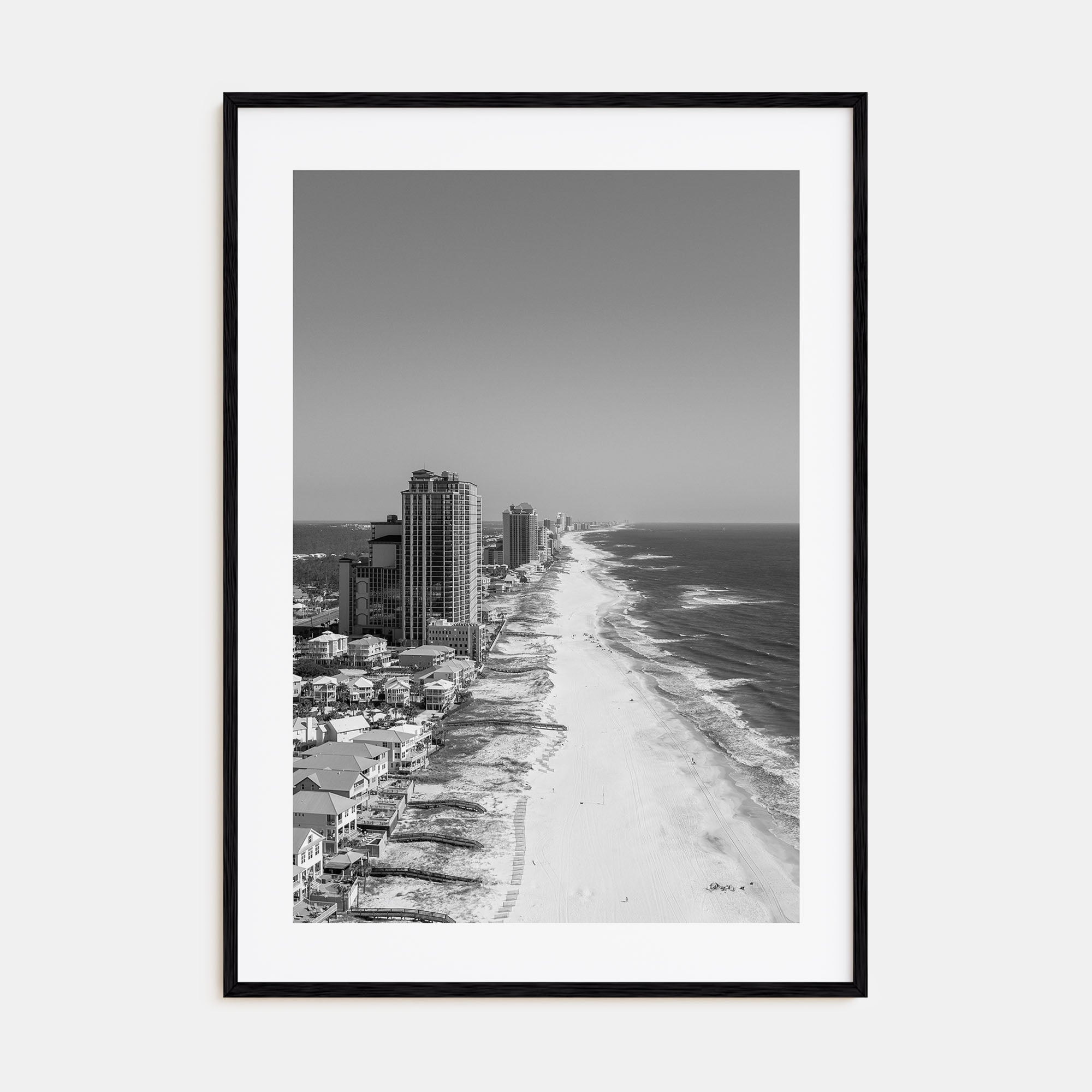 Orange Beach Photo B&W Poster