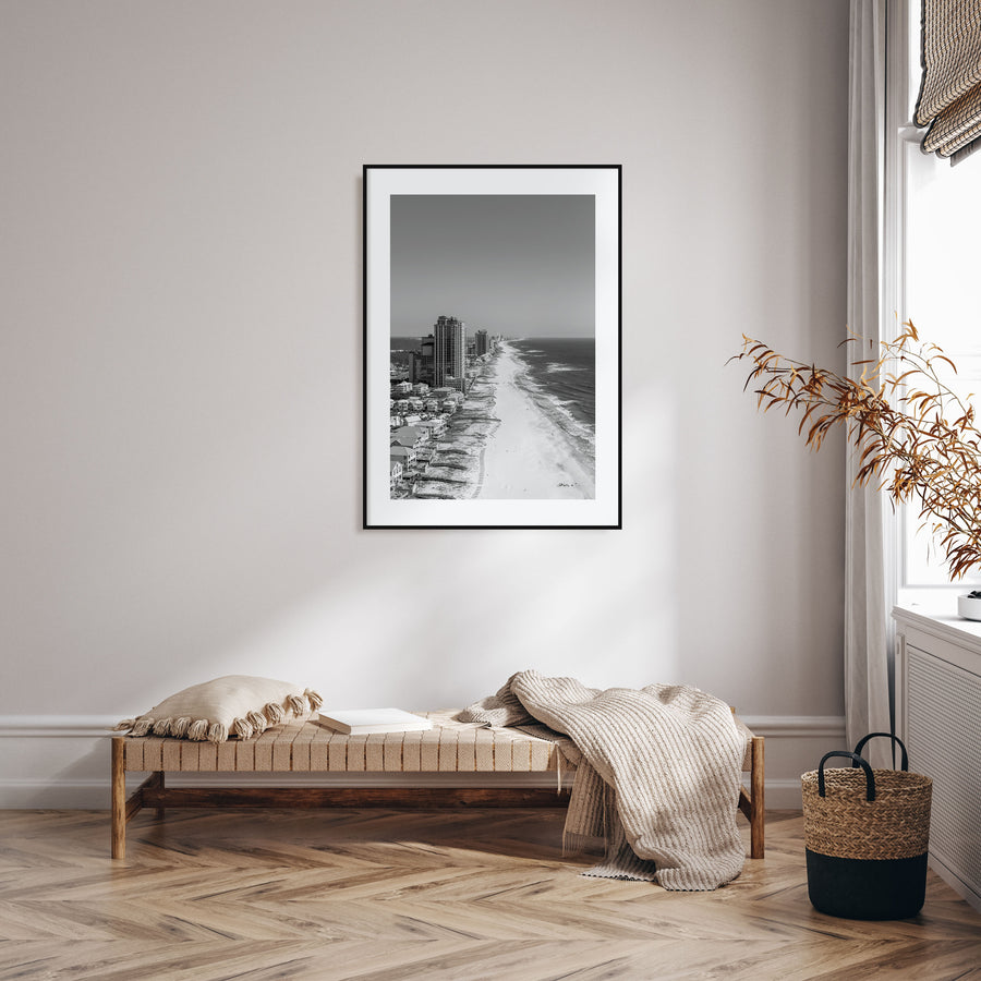 Orange Beach Photo B&W Poster