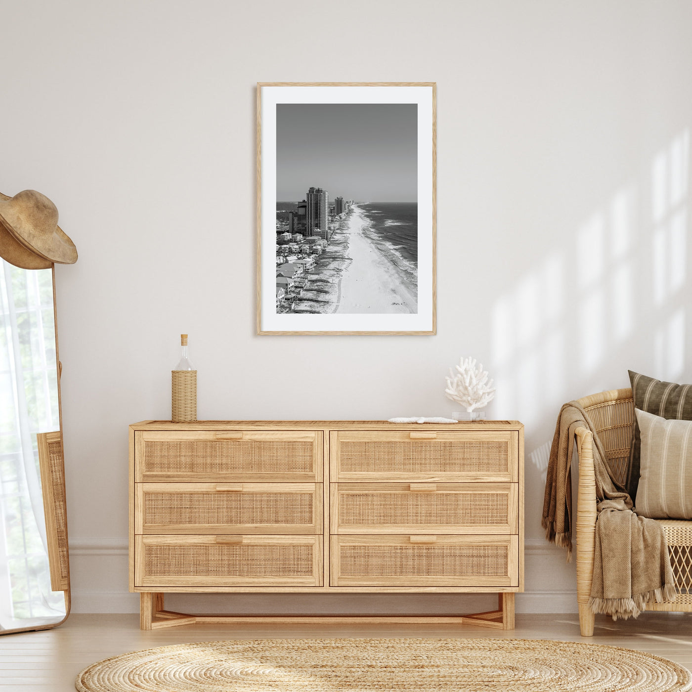 Orange Beach Photo B&W Poster