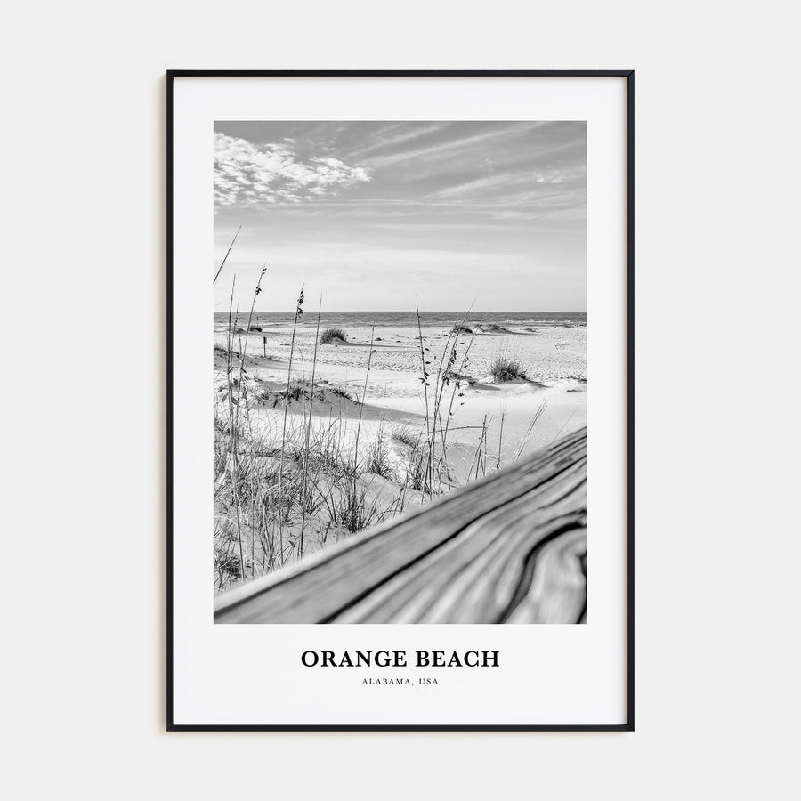 Orange Beach Portrait B&W Poster